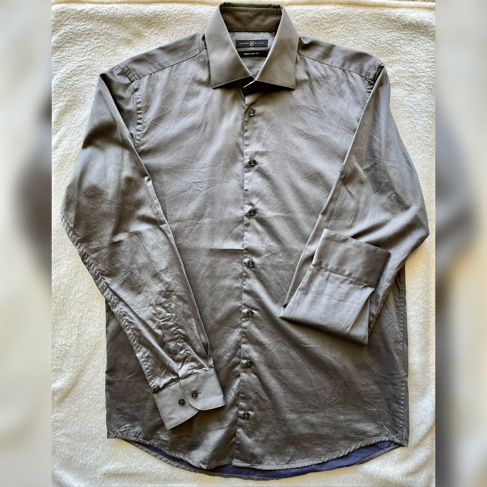 Men's Brand New Gray/Silver Button Down Shirt